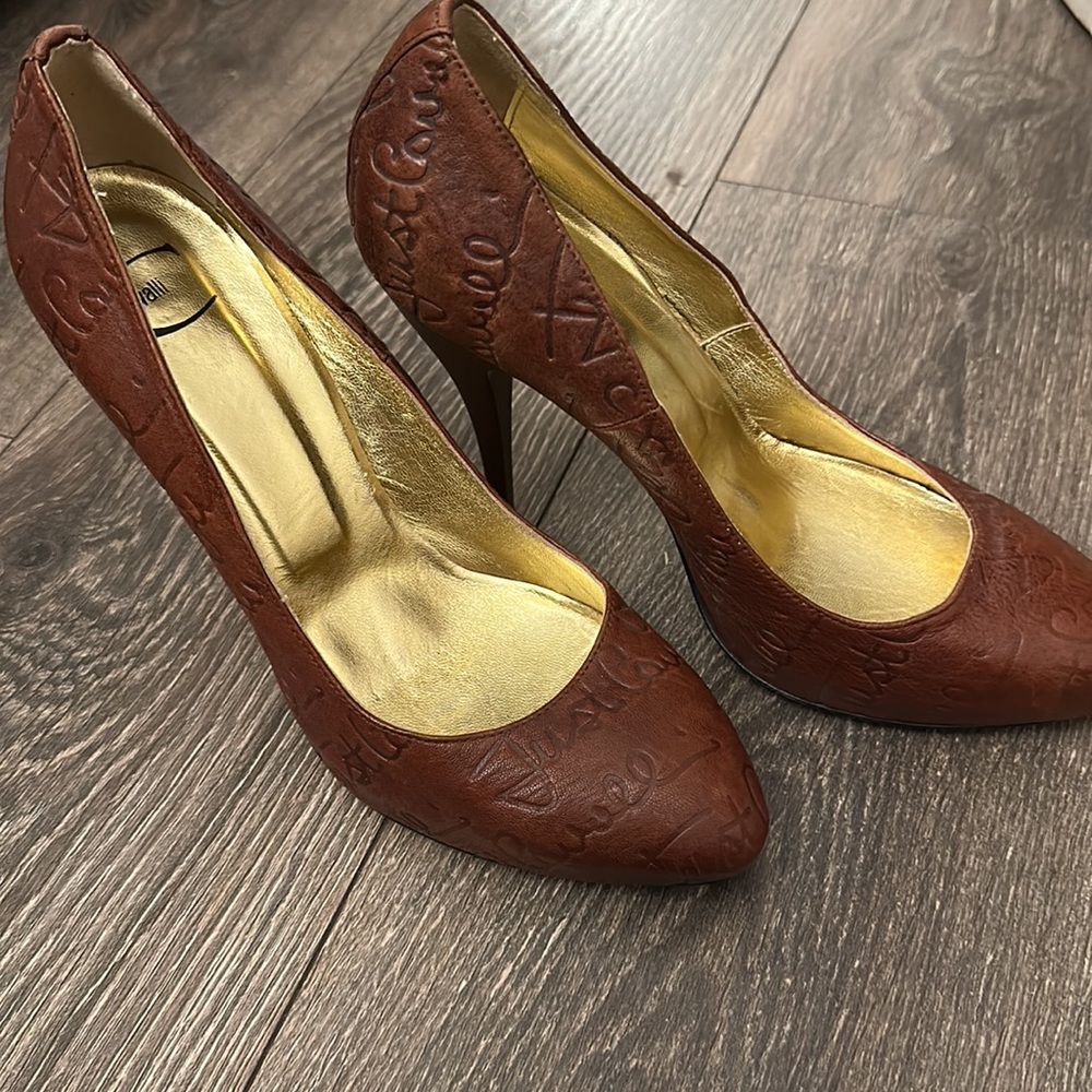 Just cavali leather heels size 8 US , 39 EUR